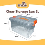 Wenno Clear Plastic Storage Box Transparent Large Capacity PP Storage Box (33cm x 20cm)
