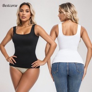 Bestcorse White Seamless Shapewear Top For Woman Plus Size Body Shaper Slim Waist Tummy Control Slim