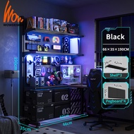 Standing Pegboard Gaming Room Setup Accessories Adjustable Book Shelf Gaming Room Decor Rak Buku Bes