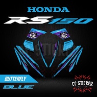 HONDA RS 150 V1 V2 V3 | MOTOR STICKER STRIPE 2024 BUTTERFLY BIRU CUSTOM STRIPE MOTOR BODY STICKER