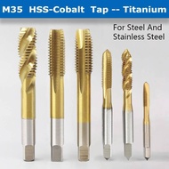 1PC HSS-Co M35 Titanium Plated 5% cobalt containing machine tap screw tip spiral tap M2 M3 M4 M5 M6 