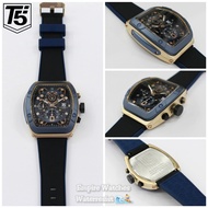 Empirewatches Jam Tangan T5 H3857G H3857 3857 Pria Cowok Analog Chrono dan Tanggal Aktif Strap Rubbe