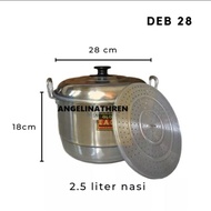 EAGLE ALUMINUM STEAM POT 28CM - LANGSENG EAGLE /JAVA ALUMINUM 28CM - JAVA ALUMINUM STEAM 28CM - GLOB
