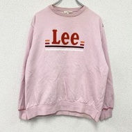 古著Lee衛衣，大logo，粉紅色，L碼