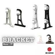 MR.CURTAIN Metal Rod Bracket (Single & Double) / Tapak Kaki Holder Batang Langsir Drapery Pole Besi 