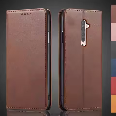 Magnetic attraction Leather Case for OPPO Reno 2 2F 2Z Reno2 F Z Holster Flip Cover Case Reno2F Wall