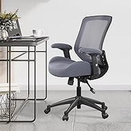 BOLISS 400 lbs Ergonomic Office Computer Mesh Desk Chair with Built-in Lumbar Support Mesh Back and Height Adjustable Armrest-Dark Grey
