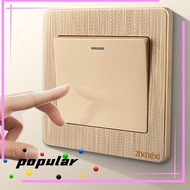 POPULAR Wall Switches, Gold 1Way Button Wall Light Switch Panel, with LED Lamp Home Accessories Durable 1/2/3/4 Gang