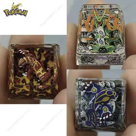 Pokemon Anime Keycaps Hoenn Triad set Rayquaza Groudon Kyogre Resin Transparent Stereoscopic Keys Fo