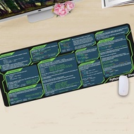 Mouse Pad Gaming Mousepad Extended Large Python Cheat Sheet with Snake Pattern Desk Mat Non-Slip Sti