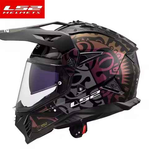 2025 New Color LS2 ADV Helmets Off-road Motorcycle Helmets MX702 Original Anti Fog Film MX Gears MOT