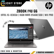 [R] HP ZBOOK 14U G6 - 14" IPS | Intel Core i5-8365u / 16GB DDR4 RAM / 256GB SSD / W11 PRO