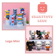 Lego Bearbrick Mini Puzzle Set Square Piece 16cm, Lovely Mini Kaws Puzzle Toy With Various Patterns,