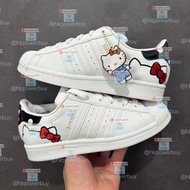 新款 AdidasOriginal Superstar 2 阿迪達斯 低幫 白色凱迪貓  IP Hello Kitty 認準hkpowerbuy.賣家 波鞋 運動鞋 籃球鞋 板鞋 休閒鞋
