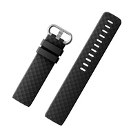 Fashion Soft Silicone Replacement Watchband Smart Bracelet Watch Wrist Band Strap Compatible with Fitbit Charge 3 Size L Black