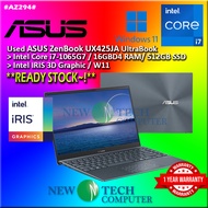 #AZ294 Used Asus ZENBOOK UX425JA Performance Ultrabook i7-1065G7 16GBD4 512GB SSD intel IRIS graphic