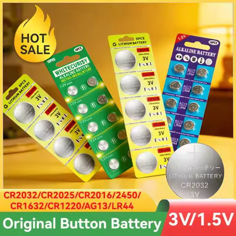 1.5V 3V Lithium Alkaline Battery CR2032 CR2025 CR2016 CR2450 CR1632 LR44 Coin Button Cell Batteries 
