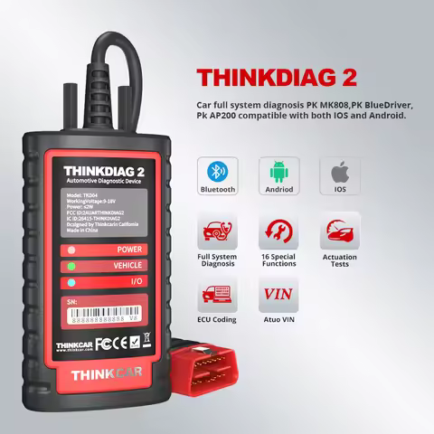 THINKCAR THINKDIAG 2 /KINGBOLEN Ediag Plus CAN FD All Systems 15 Reset Services ECU Coding OBD2 Scan