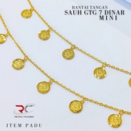 RANTAI TANGAN SAUH PADU GTG SYILING DINAR MINI EMAS TULEN 916 5GM RT BANJIT GTG 7 DINAR EMAS 916 COI