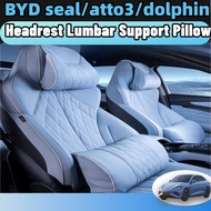 Byd seal Neck Pillow Shoulder Support Back For Cars Headrest Memory Foam Leather Goods Blue