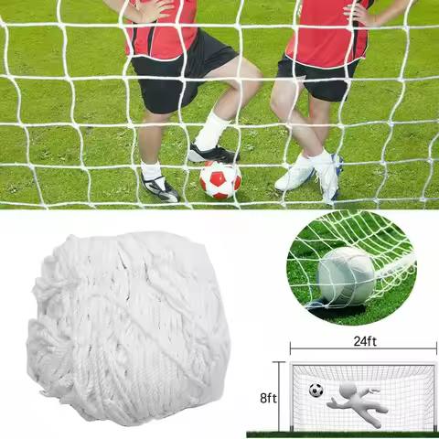 24*8ft(7.32*2.44m) Football Soccer Goal Post Net Outdoor Sports Match Training Net for Full Size Goa