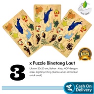 3 Puzzle Kayu Binatang Laut