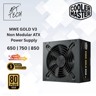 COOLER MASTER MWE GOLD V3 SERIES ATX 3.1 PCIE 5.1 80+GOLD NON-MODULAR POWER SUPPLY (650W/750W/850W)