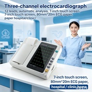 Portable Touch Screen Three-Channel ECG Machine 12 Guide Automatic Analysis Hospital Clinic Househol