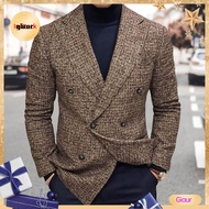 Giaurz  Men Blazer Slim Fit Turndown Collar Solid Color Streetwear Autumn Winter British Style Buttons Suit Jacket Coat for Office