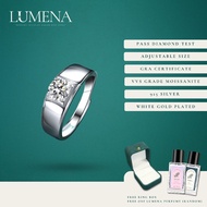 [Lumena] Zen 1.0 Carat Moissanite Diamond Adjustable White Gold Plated 925 Silver Ring