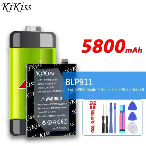 Lightweight BLP911 For Oppo Reno 8 Pro for Realme 9 Pro V25 9i Mobile Phone Battery 5800mAh