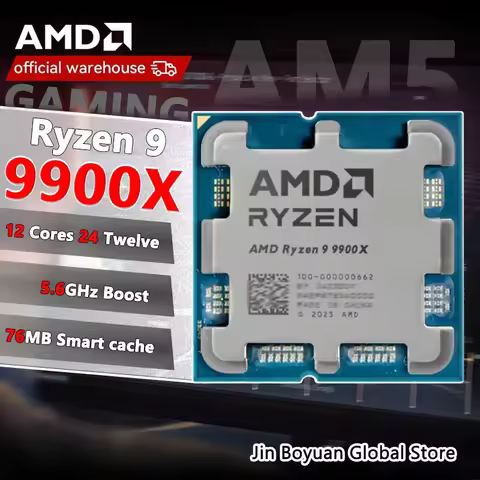 Ryzen 9 9900X AMD R9 9900X New Processor 5.6GHz 12-Core 24-Thread 76MB Game Cache 4NM TDP 120W Socke