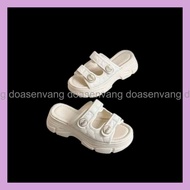 [MIN5CM] Dép lê 2 kiểu siêu hot dép nữ độn đế bánh mì 2 quai ngang Nâng Đế Tăng Chiều Cao 5cm và 7cm