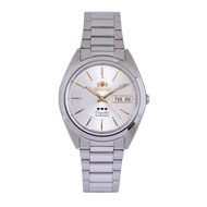 ORIENT 3 STAR 21CRYSTAL JEWELS AUTOMATIC DAY DATE MENS SILVER 100% ORI