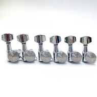 Electric wood guitar self-locking string shaft thread long needle lock string device silver small sq