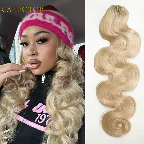 613 Honey Blonde Color Body Wave Feather Crochet Braid Hair Extensions Knotless Pre-Separated Croche