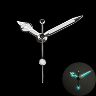 QX High Quality Watch Hands 12.5*12*8 Polished Silver C3 Bgw9 Green Blue Bright Luminous For Nh35 Nh