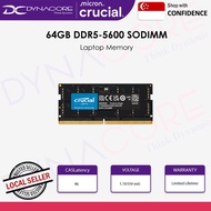 Crucial 64GB 5600MHz CL46 DDR5 SODIMM RAM / Memory for Laptop / Notebook / Mini PC - CT64G56C46S5