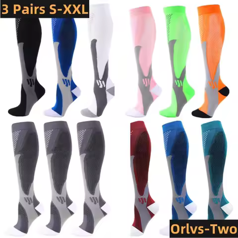 S-XXL 3 Pairs Pack/Socks Compression Socks 30 Mmhg Fit For Medical Edema Diabetes Varicose Veins Run