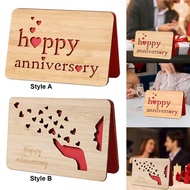 [lzdxwcke3pu] Wooden Anniversary Card, Wood Anniversary Card Gifts Keepsake Bamboo Valentines Day Gi