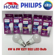 [ Bundle Deal ] Philips LED Light Bulb E27/B22 base - 6W/8W cool daylight (White) &amp; Warm white (Yellow)