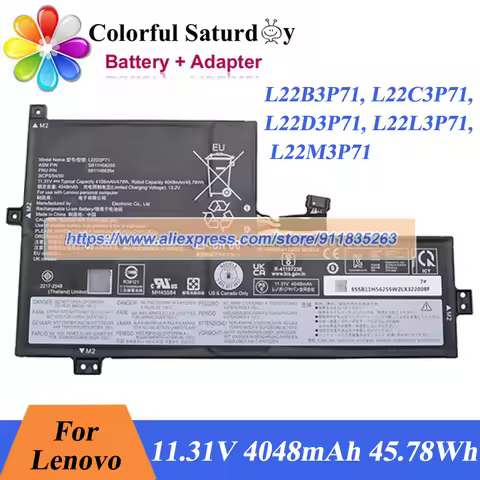 Original L22C3P71 Battery L22B3P71 L22D3P71 L22L3P71 L22M3P71 for Lenovo 100w Gen 4 300w Yoga Gen 4 