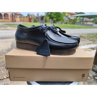 [CLEARSTOCK ]CLARKS WALLABEES BLACK & COFFEE GENUINE LEATHER