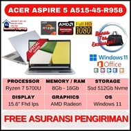 Baru !!! Laptop Gaming Acer A515-45-R958 Ryzen 7 Ram 16gb Ssd 512gb
