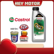 CASTROL ACTIV 4T 20W40 LUBRICANT ENGINE OIL LUBE MINYAK HITAM OIL MYK ITAM STP OIL TREATMENT FILTER 