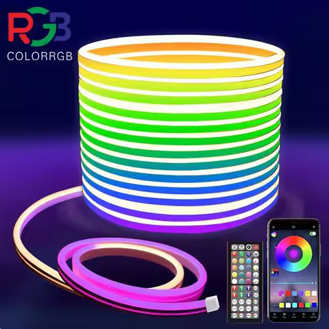 Neon LED Rope Lights, LED Lights For Bedroom Flexible LED Light Strip With Remote And APP Control RG