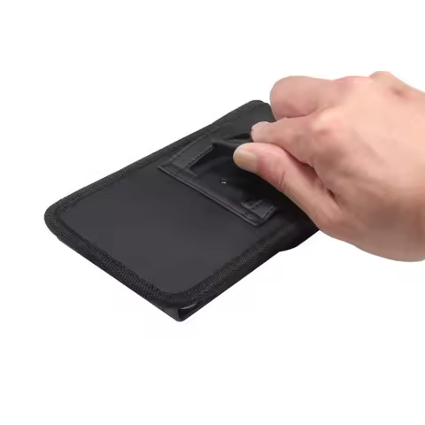 Wallet Pouch Single-layer Mobile Phone Pouch Universal Waterproof Phone Belt Clip Bag PU Black Phone