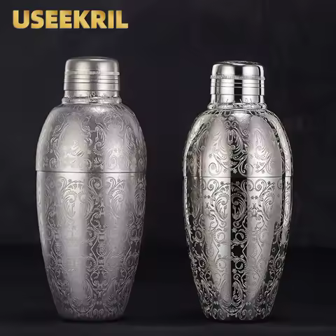 Engraving Vintage Bar Cocktail Shaker Stainless Steel Cocktail Boston Shaker Bartender Tools Bar Too