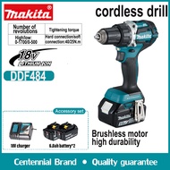 (100% authentic) Makita DDF484 Cordless Electric Drill  Electric screwdriver cordless Attach 2 sections 18V battery screwdriver electric cordless drill
