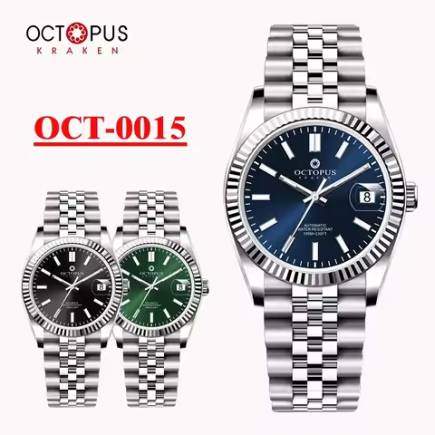 Octopus 36mm Men Mechanical Watch Stainless Steel PT5000/SW200 Automatic Movement 100m Waterproof Fa